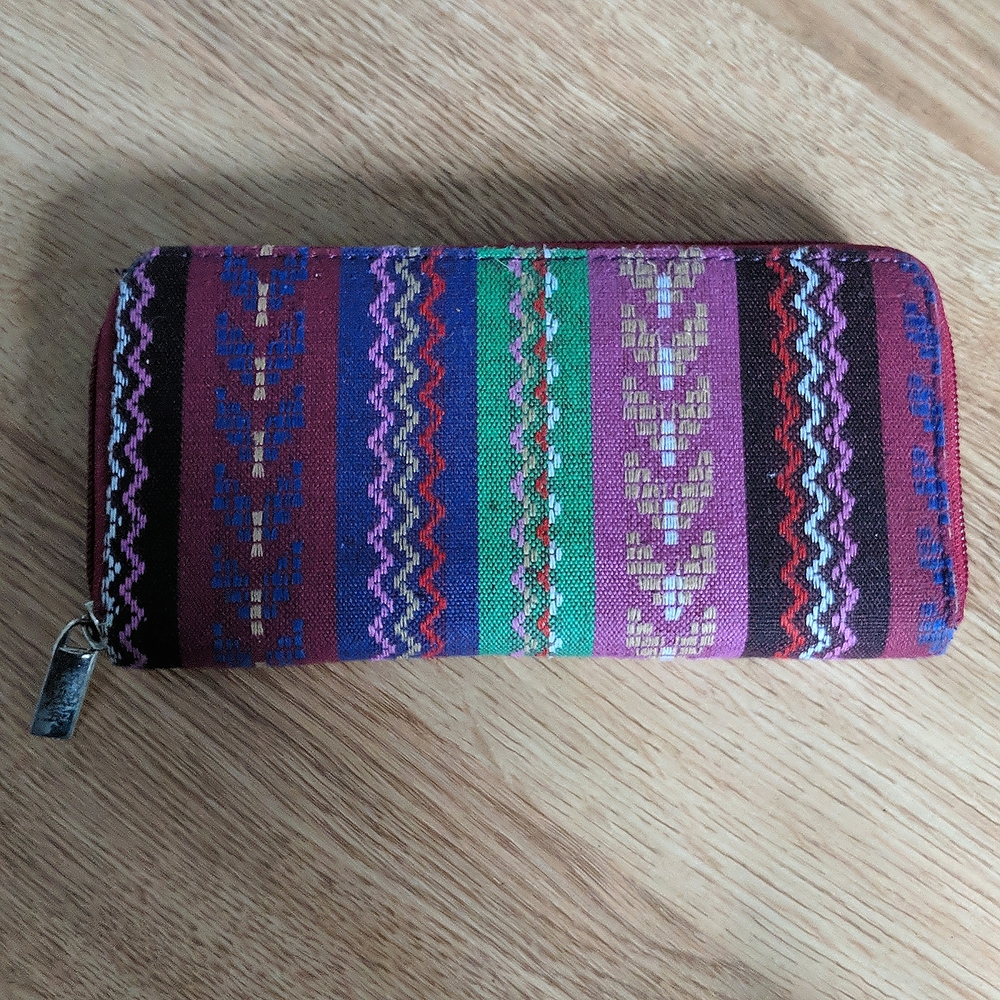 3/$20✨ Detailed Knit Zip-Up Wallet, burgundy, green, pink, purple, blue